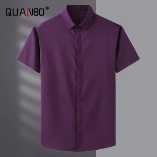 Oversized Button Up Shirt 10XL 8XL 7XL 6XL 2021 Summer New Arrivals High Quality Solid Color Men Short Sleeve Dress Shirt