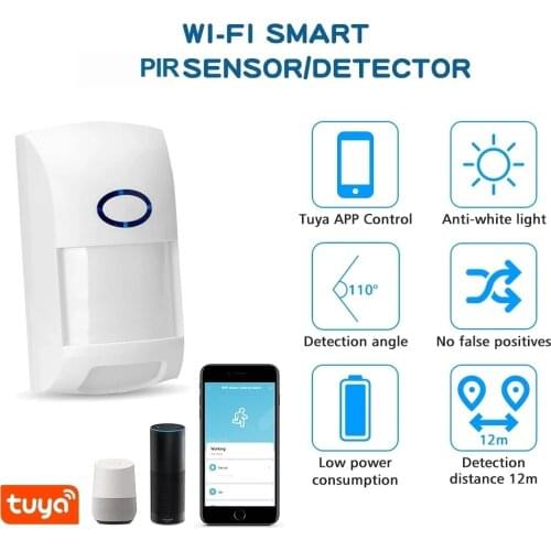 Smart Wifi Tuya APP PIR Motion Sensor with Intllegent Human Body Movement Recognitin & Wide Range PET Proof Infrared Detector