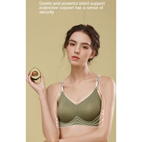 Muscle jelly second-generation letter straps, no trace, no steel ring, no feeling, Bra soft support casual sports underwear