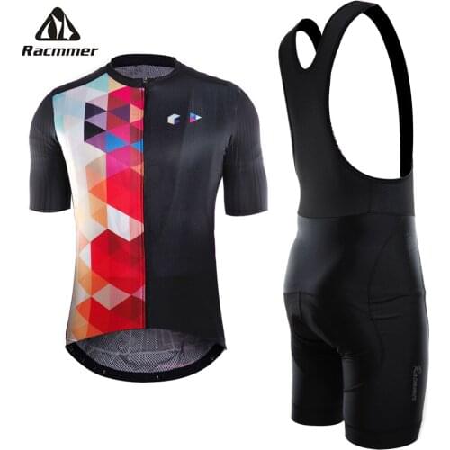 Racmmer 2020 Cycling Jersey Set PRO TEAM AERO Men Bike Clothing Breathable Anti-UV Bicycle Wear/Short Sleeve Cycling Clothes