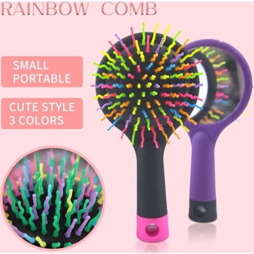 Pheaya Rainbow Magic Hair Comb Anti-Static Tangle Hair Styling Tools Head Massager Baby Mirror Hairbrush Hairdressing Products