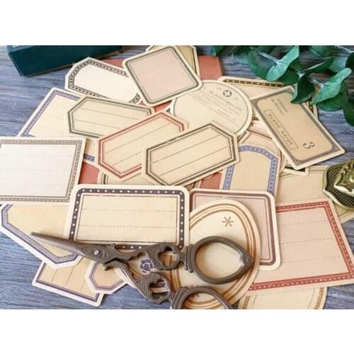 ZFPARTY 30pcs Vintage Kraft Paper Labels Stickers for Scrapbooking Happy Planner/Card Making/Journaling Project