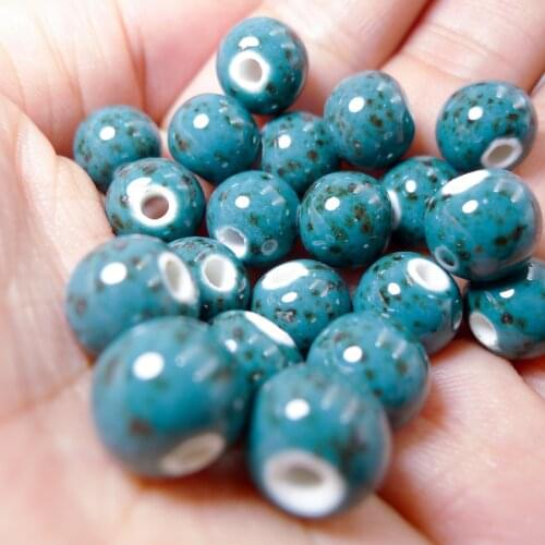 10# 40pcs DIY Ceramic Beads Not Wooden Jingdezhen Porcelain Bead For Jewelry Making 10mm Beads #A306B
