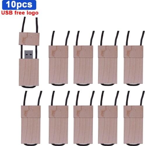 10pcs/lot Free Logo Wooden+Box Pendrive 4GB 8GB 16GB 32GB 64GB Usb Flash Drive U Disk Memory Stick for Photography Wedding Gift