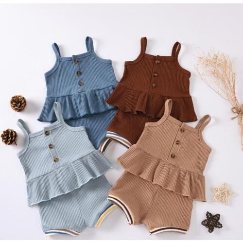 2021 Spring And Summer New Toddler Girl Baby Suit Suspender Skirt + Shorts Fashion Suit Newborn Dress For Baby Girs 0-3 Year Old
