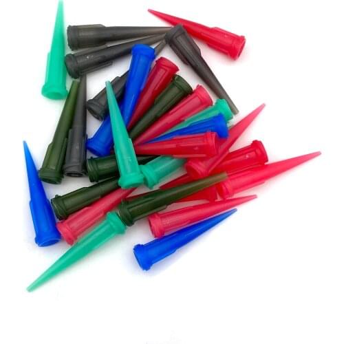 30Pcs PE TT Tapered Tips Solder Paste Dispenser Adhesive Glue Dispensing Needles Plastic Tapered Tips 14-25GA Dispensing Tip