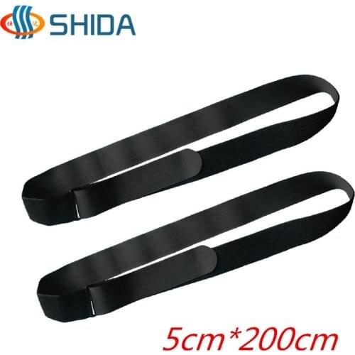 5pcs 5*200cm Self Adhesive Colorful Reusable Cable Ties Fastener Wrap Strap Reusable Hook Loop Magic Tape with Plastic Buckle