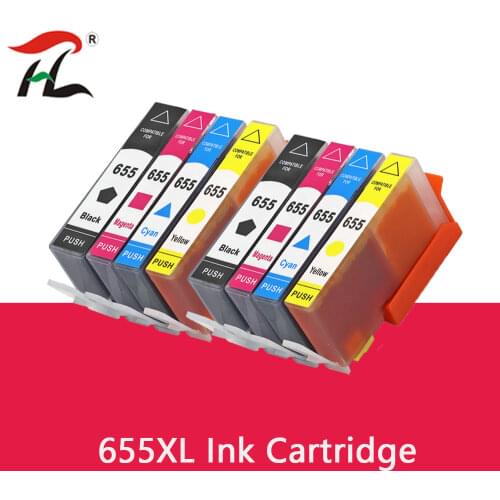 8PK 655XL ink cartridges Replacement For HP655 Cartridge For HP 655 Deskjet 4615 4625 3525 5525 6520 6525 6625 Printer Kit