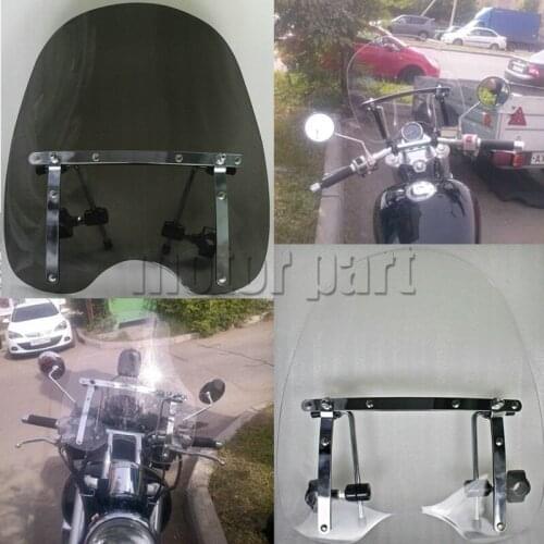 Motorcycle Large Windshield Windscreen For 19"x17" Honda Stateline Sabre 1300 Rebel 250 With 7/8" And 1" Handlebars