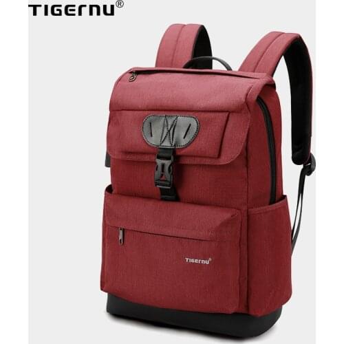 Tigernu Brand fashion Slim women USB charging Backpack Female Bag 15.6 Laptop Backpack School Bag for boys girls Women Mochila