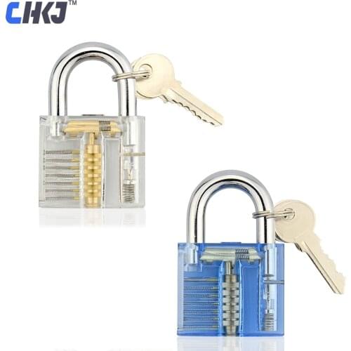 CHKJ Inside View Of Practice Transparent Lock Training Skill Pick View Padlock For Locksmith With Smart Keys Open Tools