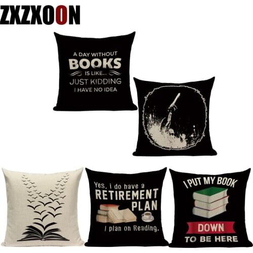 Sofa Home Decoration Polyester Decorative Pillows Cushion Covers Ltter Book Pillowcase for Living Room Funda Cojines