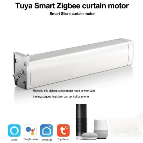 Zigbee Electric Curtain Motor, Tuya smart app /433MhZ Remote Control vioce control via alexa echo and Google home for smart home