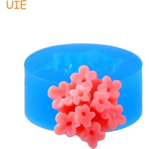 HYL022U Kawaii Flower Silicone Push Mold 21mm - Polymer Clay Sugarcraft Cake Decorating Jewelry Mould, Food Safe
