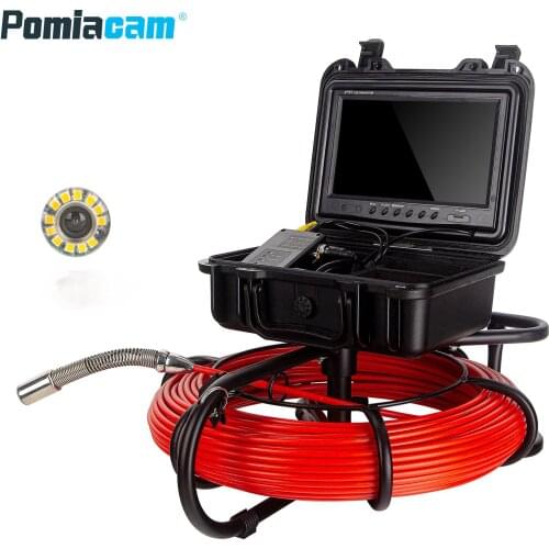 WP9600FD Sewer Camera 100ft Snake Cam DVR Video Pipe Inspection Equipment 9 inch LCD Monitor Duct 1200TVL Borescope Red cable