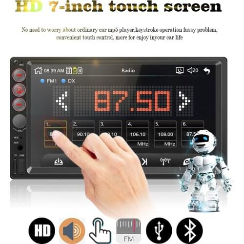 Memory Card Touch Screen 7 inch TFT screen Apple Internet Android 9.0 Amplifier 7061 2 Din DVR Support 12V Bluetooth MP5 FM