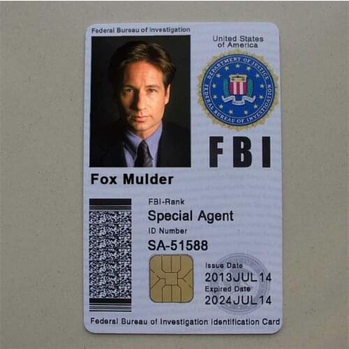 Cosplay X-Files Fox Mulder ID Card Personalized Card Cosplay Collection Props