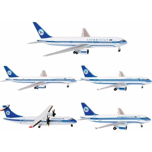 5pcs/set 1/500 collectible AZERBAIJAN airlines ATR72/A319/A320/757-200/767-3 airplane model toy aircraft diecast alloy