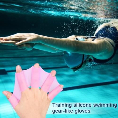Swim Fins Silicone Hand Paddles Finger Webbed Flippers Training Swim Gear Webbed Gloves Diving Gloves Universal Swimming Tool
