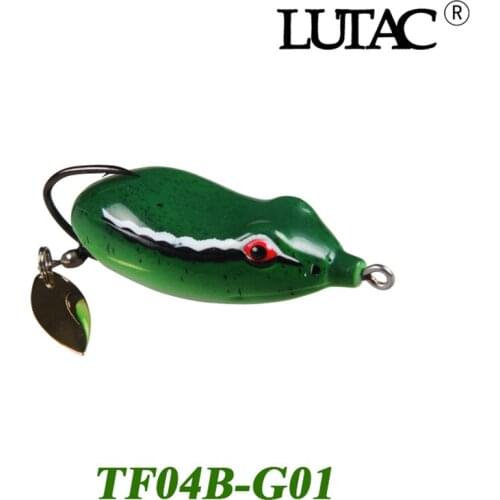 LUTAC Wholesale 60mm 16g TF04B Soft Plastic Frog Single Hook Snakehead Spinner Spoon Artificial Bait Fishing Lure