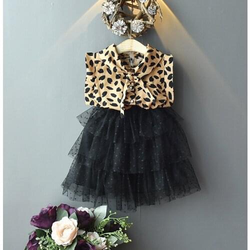 Girls Clothes Girls' Suit 2021 New Summer Fashion Sleeveless Printed Top & Polka Dot Mesh Skirt Suit Two Piece Skirt Set 2-6Y