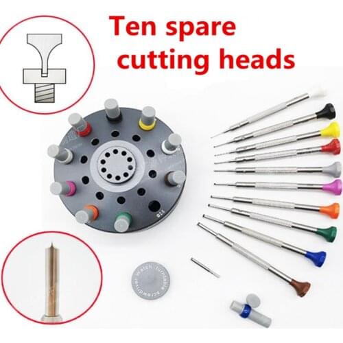 One word screwdriver watch maintenance tools t-type non-slip screwdriver 10 sets with 10 spare cutting heads