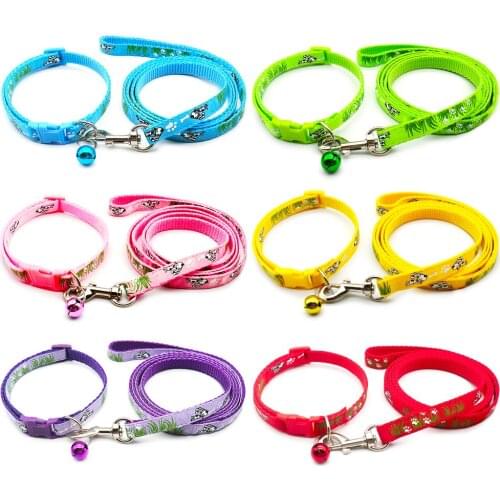 24 Sets Cat Dog Collar Collar Leash Adjustable Pet Traction Cat Color Halter Collar Cats Personalized Products Pet Walking Belt