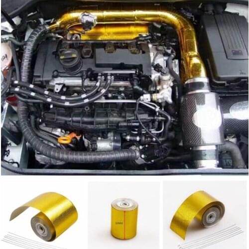 By DHL or Fedex 200sets 5cm * 5mExhaust Pipe Aluminum Foil High Temperature Wrap Tape Reflective Heat Shield