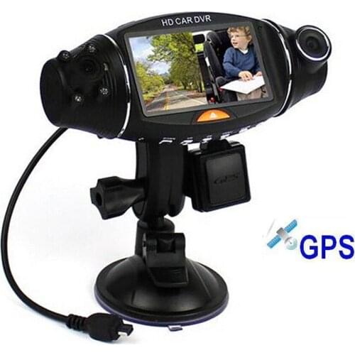 R310 HD Dual Lens Dual Wide-angle GPS Track Driving Recorder Car DVR G-sensor Nigjt Vision