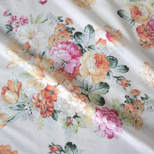 Free shipping 100% cotton fabric for bed sheets cotton rose print fabric wholesale twill fabric