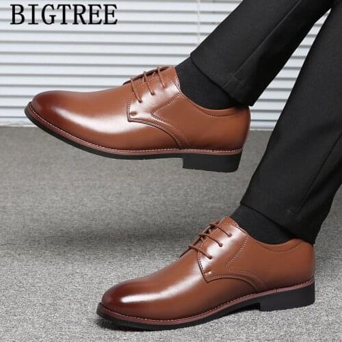Oxford Shoes For Men Italian Luxury Brand Men Brown Dress Shoes Leather Coiffeur Evening Dress Formal Shoes Men Classic Big Size