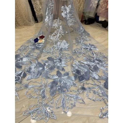 Best Quality African Tulle Lace Fabric With sequins SYJ-22518 French Net Lace For Women Dress