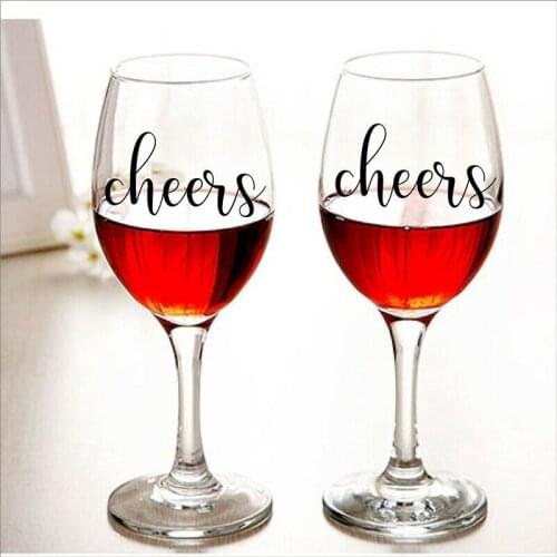 Vinyl Cup Stickers Engagement Party Favor Wine Glass Cheers Decoration Home Decoration Accessories PVC Poster Mural XL16