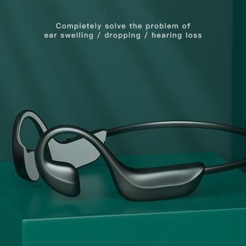 Waterproof G-100 Bone Conduction Ear-Hook Bluetooth 5.1 Headset with Microphone Noise Cancelling Headphones Wireless Headphones