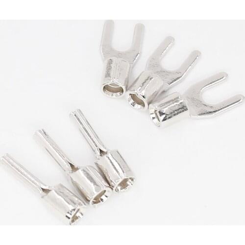 VIBORG VP201R+VP202R Pure Copper Rhodium plated High-end Power Connector for Y Lug terminal 3spade+3banana