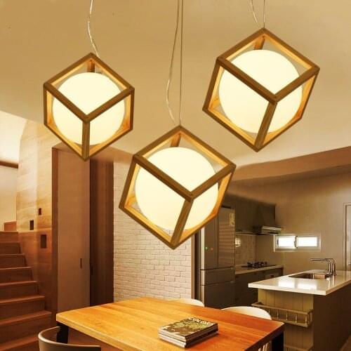 The Japanese wooden Pendant Lights Restaurant led simple wooden logs wood lamp creative tatami restaurant lamps LU71112 YM