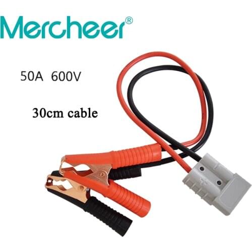 30cm 50A 600V Alligator Clip Power Supply Battery Connector Ignition Wire Battery Clip Connector Forklift Charging Connector