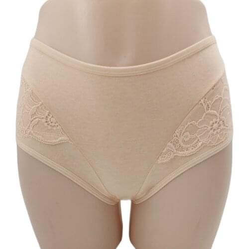 Cotton plus size womens briefs underwear sexy lace big size mid waist ladies' panties sensual lingerie female underpants panty