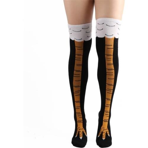 Women Funny Chicken Leg Socks High Flexibility Cartoon Cosplay Cotton Toe Feet Stockings Thigh High Sock Fashion Thin