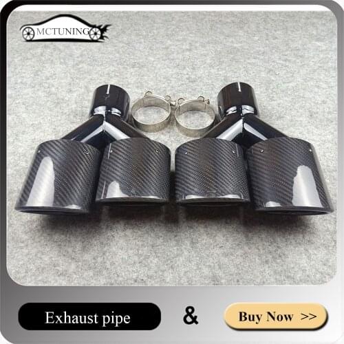 1 pair Y model dual exhaust muffler pipes For Universal Cars Oval exhaust Diffuser Muffler Nozzle Tailtips