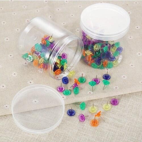 100pcs/boxl Colorful Painting Photo Wall Push Pin Transparent Color Push Pin I-shaped Nail Quite Big Nail With Plastic Box/Case