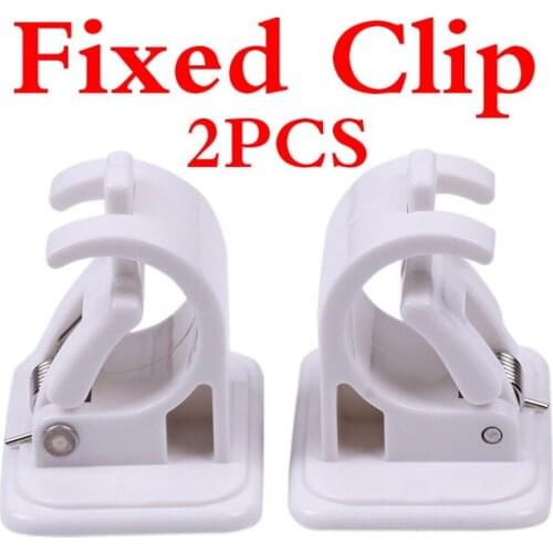 2PC Home Hanging Rod Clip Adhesive Wall Sticker Curtain Hanging Hooks Fixing Rod Shower Curtain Rod Fixed Clip Hanging Rack Hook