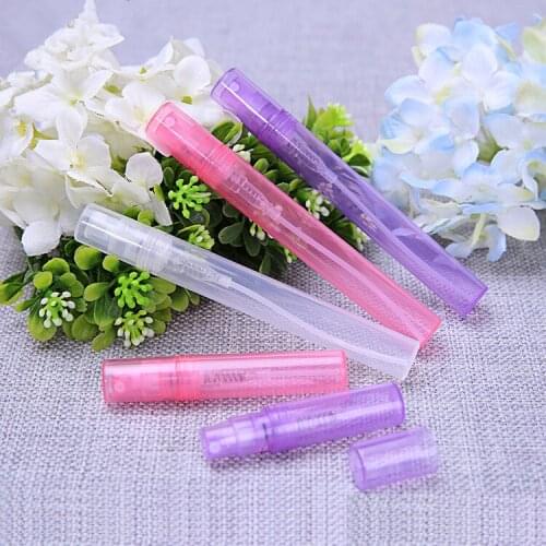 300pcs/lot 2ml Mini Portable Colorful PP Perfume Bottle With Atomizer Empty Perfumes Tube Parfum Cosmetic Containers For Travel