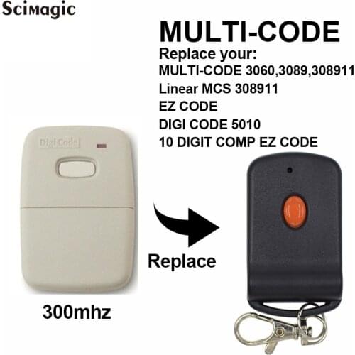 3060 3089 Multi Code 10 Dip Switch Garage Door Remote Control 300MHz Transmitter 308911 EZ CODE Gate Opener