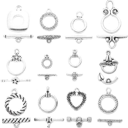 YuenZ 40 set Antique Silver Plated Screw thread OT Toggle Clasp Metal Fastener Bracelet For Jewelry Making Accessories V202