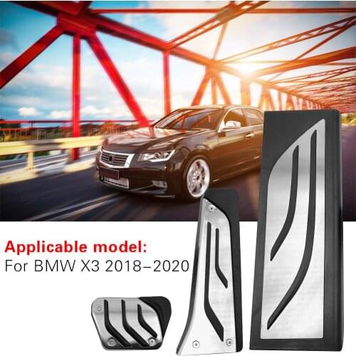 Car Brake Accelerator Accessory Gas Brake Pedal Foot Rest Pads for BMW X3 2018-2020 Non Slip Pedal Cover Set