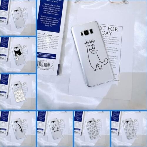 Funny Cat Cute Back Cover For Samsung Galaxy S5 S6 S7 Edge S8 S9 Plus Soft Silicone Phone Case For Samsung Galaxy Note 9 8 5 4