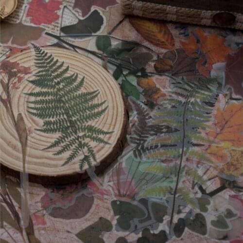 20 pcs/pack Green Plant flower Series junkJournal Decorative PET Stickers Scrapbooking Stick Label Diary Stationery Album