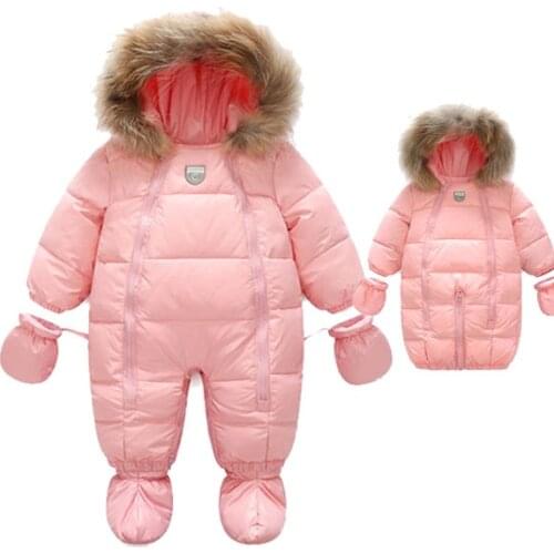 Russia Winter baby kids down jacket baby thickened jumpsuit Baby sleeping bags
