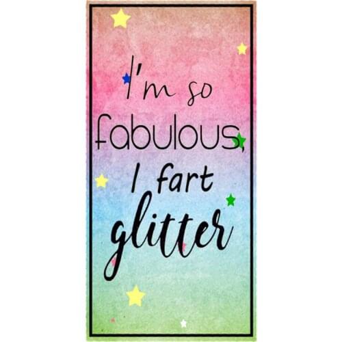 Funny I'm So Fabulous I Fart Glitter Beach Travel Towels for Kids Joke Rainbow Colorful Unicorn Sport Swimming Pool Towel Gift